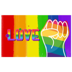 Generique Drapeau Rainbow Love 90 x 150cm